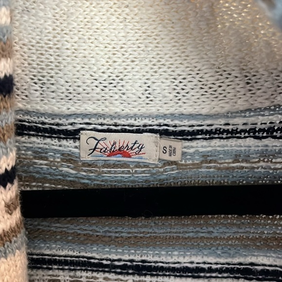 Faherty Southwestern Paloma Cardigan Sweater Duster Ombré Blue - Picture 6 of 15